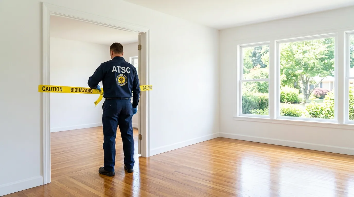 Certified biohazard cleanup crew performing Decomposition Cleanup in Brookfield